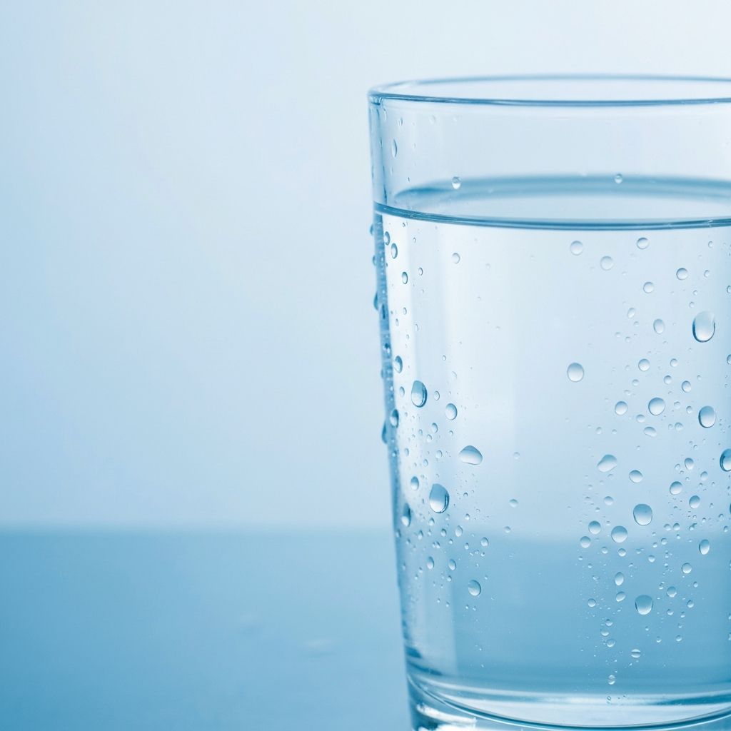 Glass of clear water symbolizing hydration